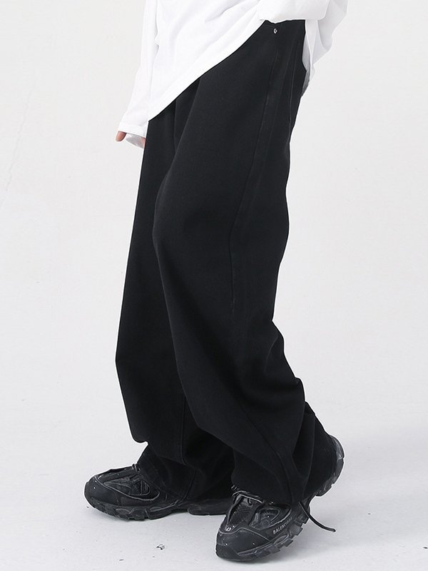 Jeans sueltos de pierna recta con cintura semielástica para hombre-2