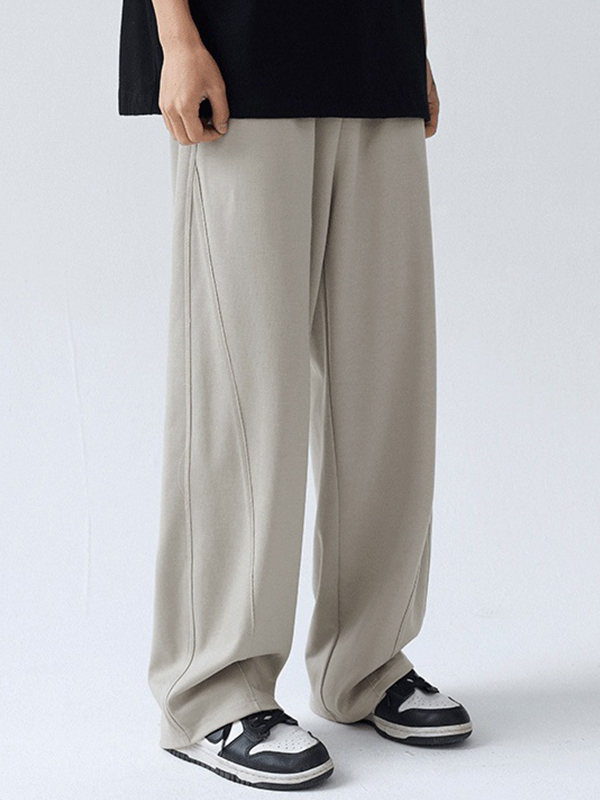 Pantalones casuales sueltos con paneles para hombre-2