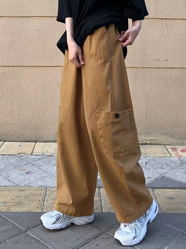 Pantalones cargo sueltos casuales para hombre-4