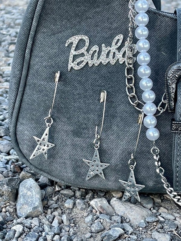 Bolso de hombro con cadena y cuentas de estrellas-2
